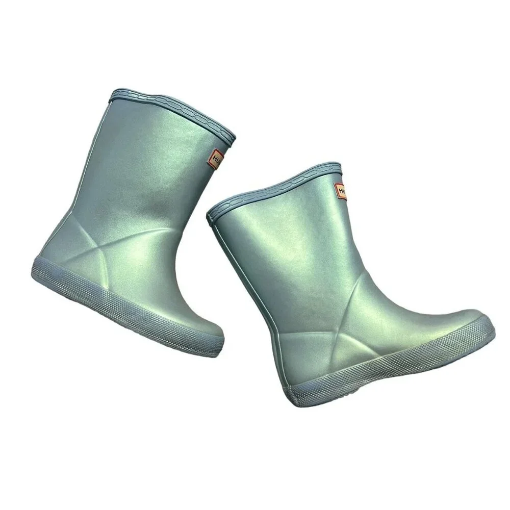 Hunter Sz 7UK / 8US Light Blue Shimmer Rain Boots - Picture 6 of 11